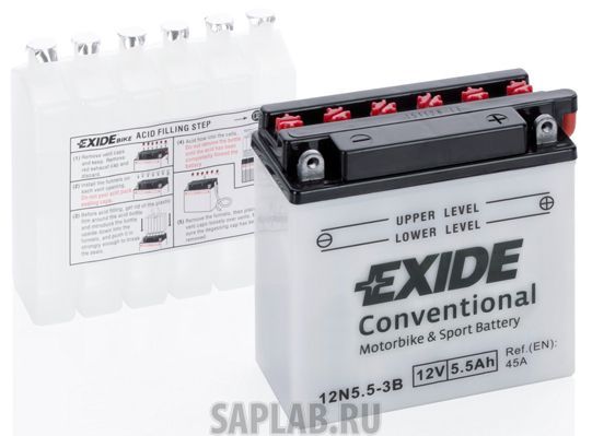 Купить EXIDE 12N5,53B Аккумулятор автомобильный EXIDE 12N5,5-3B 5.5 Ач