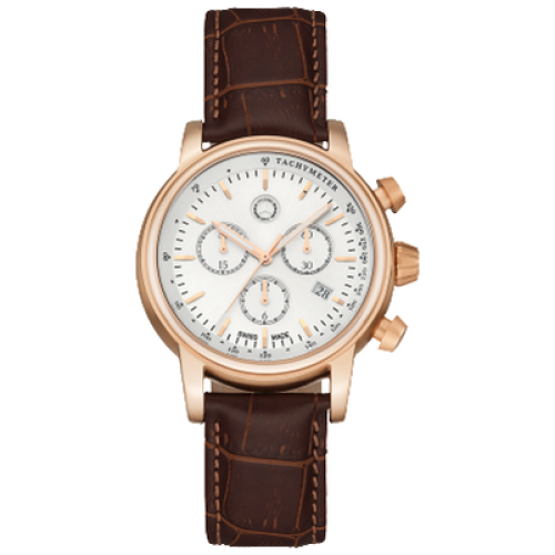Купить MERCEDES B66043324 Мужские наручные часы Mercedes Men's Classic Retro Gold Chronograp Watch, артикул B66043324