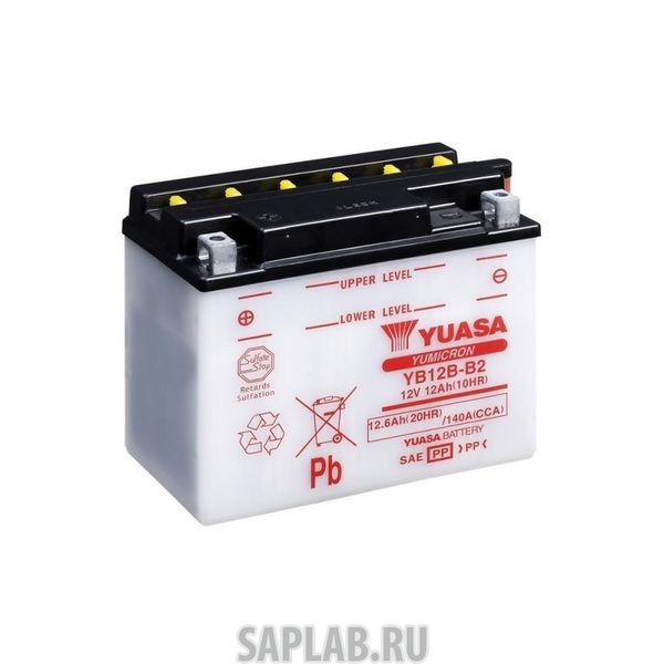 Купить YUASA YB12BB2 Аккумулятор Yuasa YB12B-B2 12В 12Ач 165CCA 160x90x130 мм Прямая (+-)
