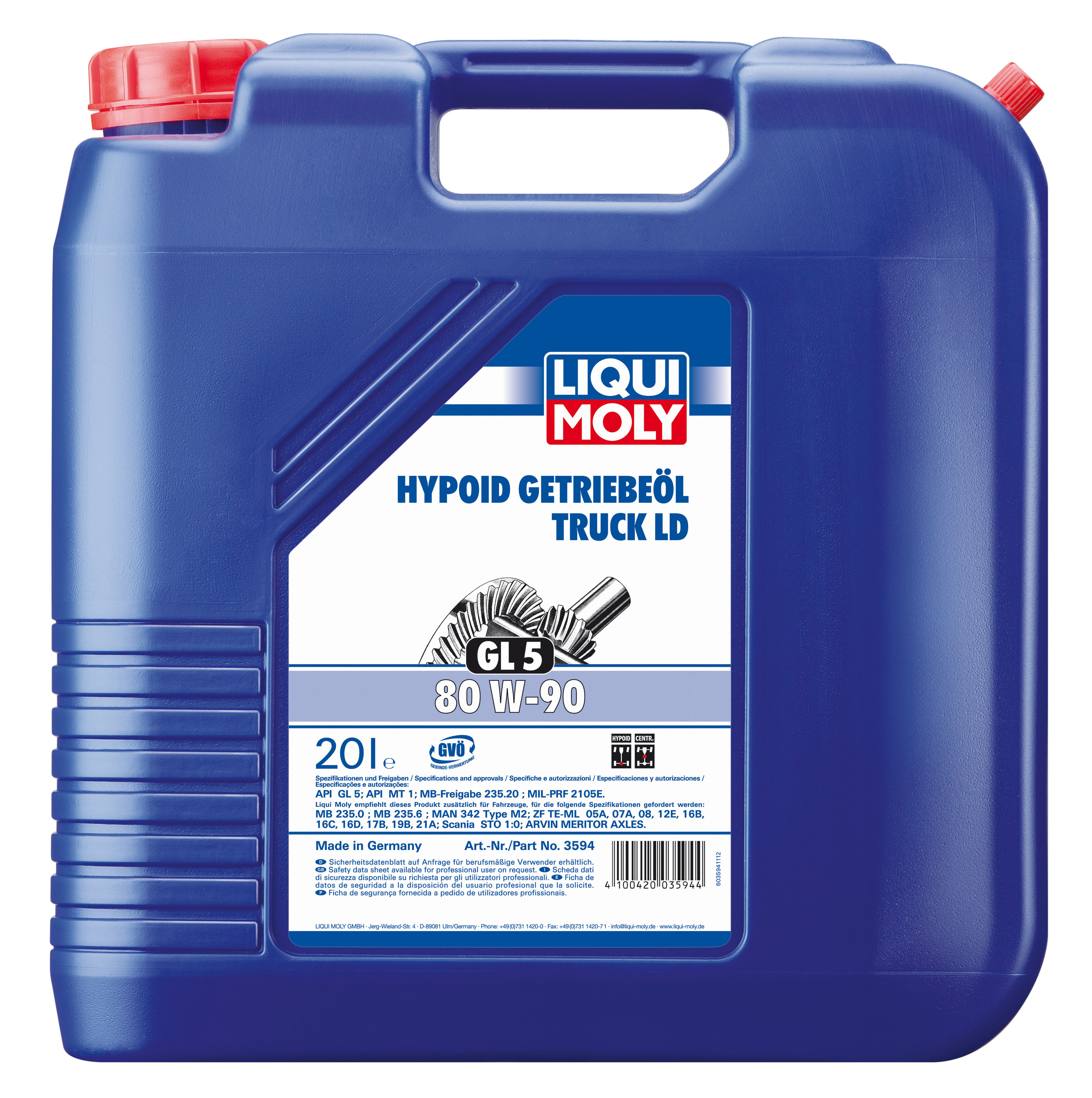 Купить Liqui moly 3594 Hypoid Getriebeoil Truck LD (GL-5)